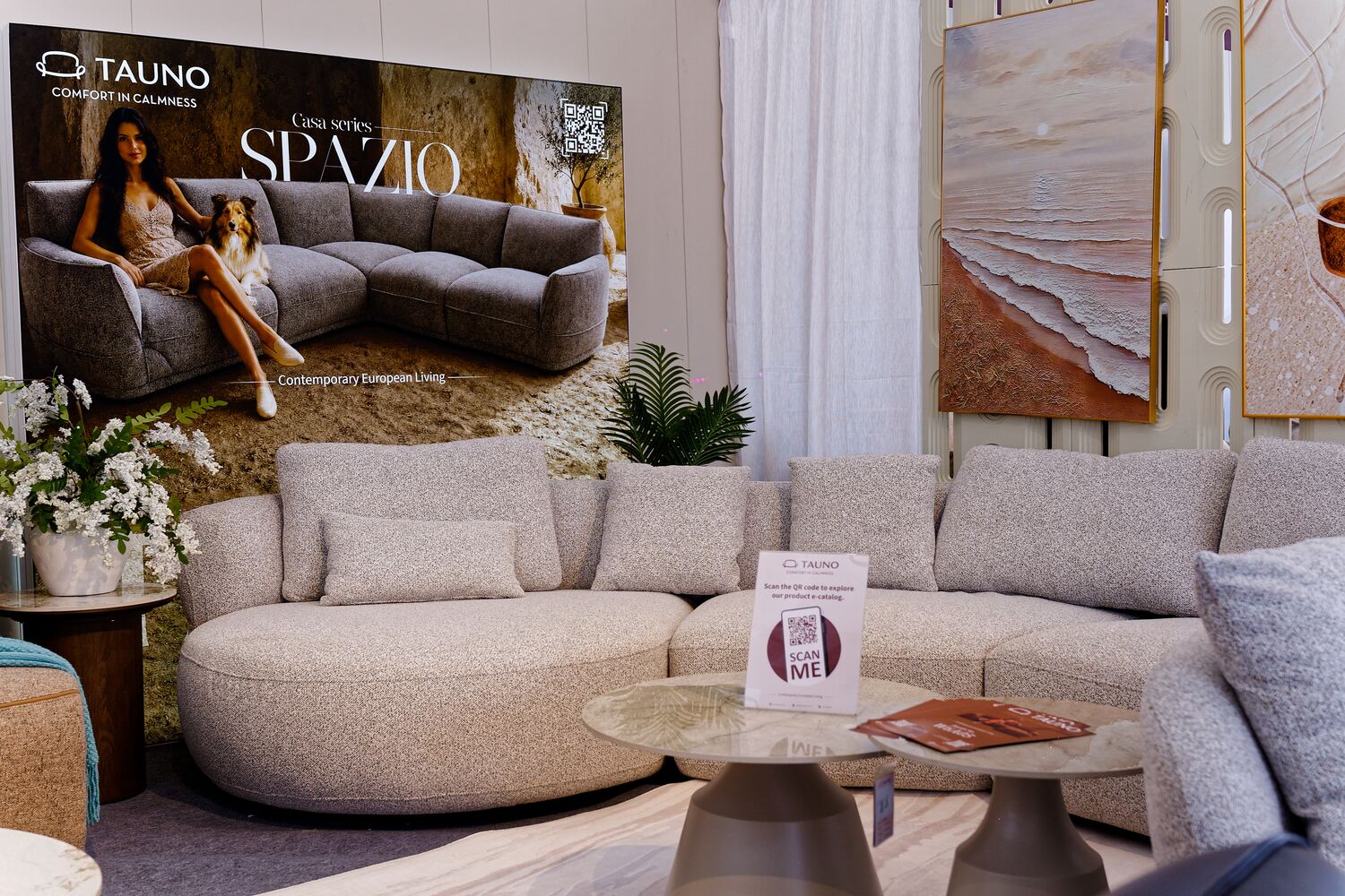Spazio, set as a living room.